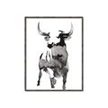 Picture of Ink Bull  _GroupedProduct_Rectangle_Portrait_Canvas_Framed_