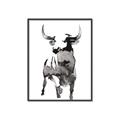 Picture of Ink Bull  _GroupedProduct_Rectangle_Portrait_Canvas_Framed_