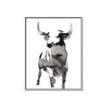 Picture of Ink Bull  _GroupedProduct_Rectangle_Portrait_Canvas_Framed_