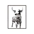 Picture of Ink Bull  _GroupedProduct_Rectangle_Portrait_Canvas_Framed_
