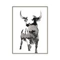 Picture of Ink Bull  _GroupedProduct_Rectangle_Portrait_Canvas_Framed_