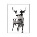 Picture of Ink Bull  _GroupedProduct_Rectangle_Portrait_Canvas_Framed_