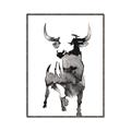 Picture of Ink Bull  _GroupedProduct_Rectangle_Portrait_Canvas_Framed_