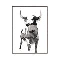 Picture of Ink Bull  _GroupedProduct_Rectangle_Portrait_Canvas_Framed_