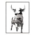 Picture of Ink Bull  _GroupedProduct_Rectangle_Portrait_Canvas_Framed_