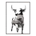 Picture of Ink Bull  _GroupedProduct_Rectangle_Portrait_Canvas_Framed_