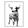 Picture of Ink Bull  _GroupedProduct_Rectangle_Portrait_Canvas_Framed_