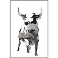 Picture of Ink Bull  _GroupedProduct_Rectangle_Portrait_Canvas_Framed_