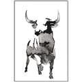 Picture of Ink Bull  _GroupedProduct_Rectangle_Portrait_Canvas_Framed_