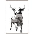 Picture of Ink Bull  _GroupedProduct_Rectangle_Portrait_Canvas_Framed_