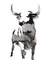 Picture of Ink Bull  _GroupedProduct_Rectangle_Portrait_Unframed_Print_Only_