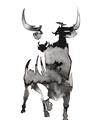 Picture of Ink Bull  _GroupedProduct_Rectangle_Portrait_Unframed_Print_Only_
