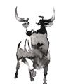 Picture of Ink Bull  _GroupedProduct_Rectangle_Portrait_Unframed_Print_Only_