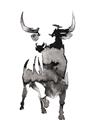Picture of Ink Bull  _GroupedProduct_Rectangle_Portrait_Unframed_Print_Only_