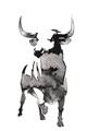 Picture of Ink Bull  _GroupedProduct_Rectangle_Portrait_Unframed_Print_Only_