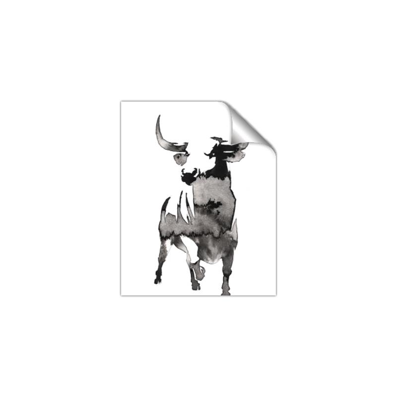 Picture of Ink Bull  _GroupedProduct_Rectangle_Portrait_Unframed_Print_Only_