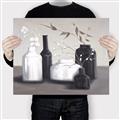 Picture of Black and White Botanical Vases _GroupedProduct_Rectangle_Landscape_Canvas_