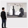 Picture of Black and White Botanical Vases _GroupedProduct_Rectangle_Landscape_Canvas_