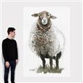 Picture of Watercolour Sheep  _GroupedProduct_Rectangle_Portrait_Canvas_
