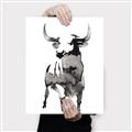 Picture of Ink Bull  _GroupedProduct_Rectangle_Portrait_Canvas_