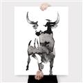 Picture of Ink Bull  _GroupedProduct_Rectangle_Portrait_Canvas_