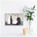 Picture of Black and White Botanical Vases _GroupedProduct_Rectangle_Landscape_Canvas_Framed_
