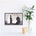 Picture of Black and White Botanical Vases _GroupedProduct_Rectangle_Landscape_Canvas_Framed_
