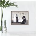 Picture of Black and White Botanical Vases _GroupedProduct_Rectangle_Landscape_Canvas_Framed_