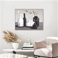 Picture of Black and White Botanical Vases _GroupedProduct_Rectangle_Landscape_Canvas_Framed_