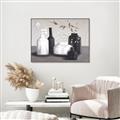 Picture of Black and White Botanical Vases _GroupedProduct_Rectangle_Landscape_Canvas_Framed_