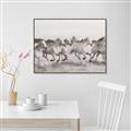Picture of Horses Running in Water _GroupedProduct_Rectangle_Landscape_Photography _GroupedProduct_Rectangle_Landscape_Canvas_Framed_