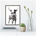 Picture of Ink Bull  _GroupedProduct_Rectangle_Portrait_Canvas_Framed_