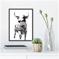 Picture of Ink Bull  _GroupedProduct_Rectangle_Portrait_Canvas_Framed_