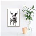 Picture of Ink Bull  _GroupedProduct_Rectangle_Portrait_Canvas_Framed_
