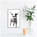 Picture of Ink Bull  _GroupedProduct_Rectangle_Portrait_Canvas_Framed_
