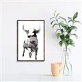 Picture of Ink Bull  _GroupedProduct_Rectangle_Portrait_Canvas_Framed_