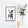Picture of Ink Bull  _GroupedProduct_Rectangle_Portrait_Canvas_Framed_