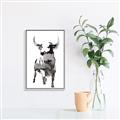 Picture of Ink Bull  _GroupedProduct_Rectangle_Portrait_Canvas_Framed_