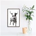 Picture of Ink Bull  _GroupedProduct_Rectangle_Portrait_Canvas_Framed_