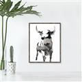 Picture of Ink Bull  _GroupedProduct_Rectangle_Portrait_Canvas_Framed_