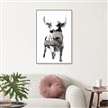 Picture of Ink Bull  _GroupedProduct_Rectangle_Portrait_Canvas_Framed_