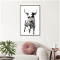 Picture of Ink Bull  _GroupedProduct_Rectangle_Portrait_Canvas_Framed_
