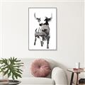 Picture of Ink Bull  _GroupedProduct_Rectangle_Portrait_Canvas_Framed_