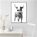 Picture of Ink Bull  _GroupedProduct_Rectangle_Portrait_Canvas_Framed_