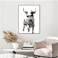 Picture of Ink Bull  _GroupedProduct_Rectangle_Portrait_Canvas_Framed_