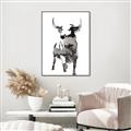 Picture of Ink Bull  _GroupedProduct_Rectangle_Portrait_Canvas_Framed_
