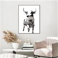 Picture of Ink Bull  _GroupedProduct_Rectangle_Portrait_Canvas_Framed_