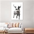Picture of Ink Bull  _GroupedProduct_Rectangle_Portrait_Canvas_Framed_