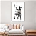 Picture of Ink Bull  _GroupedProduct_Rectangle_Portrait_Canvas_Framed_