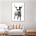 Picture of Ink Bull  _GroupedProduct_Rectangle_Portrait_Canvas_Framed_